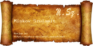 Miskov Szulamit névjegykártya